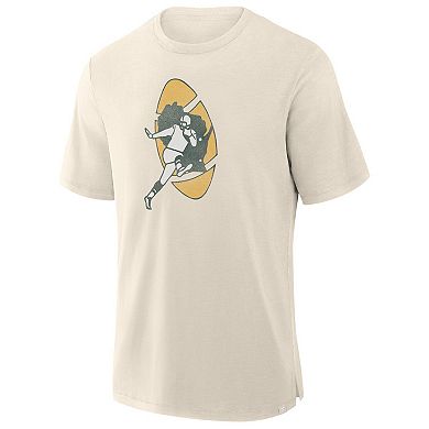 Men's Fanatics Cream Green Bay Packers Slub T-Shirt