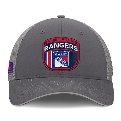 Men's Fanatics Gray New York Rangers Authentic Pro Home Ice Trucker Adjustable Hat