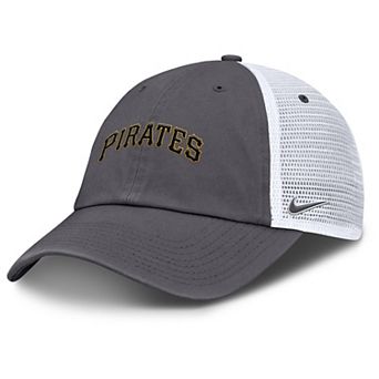 Men's Nike Gray Pittsburgh Pirates Wordmark Club Adjustable Trucker Hat