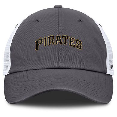 Men's Nike Gray Pittsburgh Pirates Wordmark Club Adjustable Trucker Hat