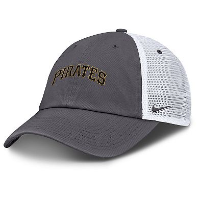 Men's Nike Gray Pittsburgh Pirates Wordmark Club Adjustable Trucker Hat
