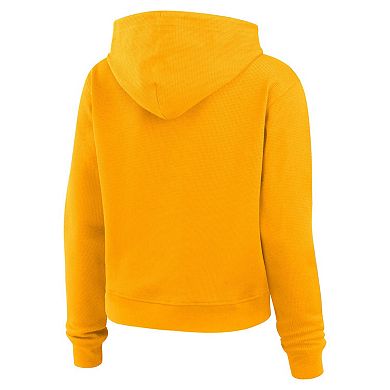 Women's WEAR by Erin Andrews Gold Nashville Predators Waffle-Knit Pullover Hoodie