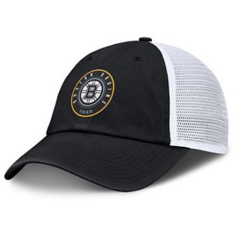 Men's Fanatics Black/White Boston Bruins Averie Trucker Adjustable Hat