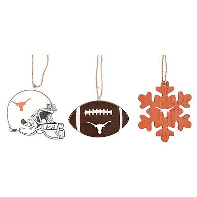"The Memory Company Texas Longhorns Three-Pack Helmet, Football & Snowflake Ornament Set"