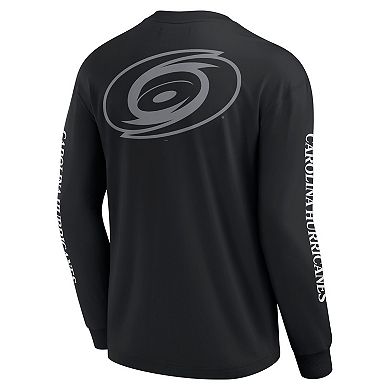 Men's Fanatics Black Carolina Hurricanes Elements Strive Long Sleeve T-Shirt