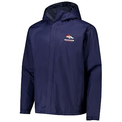 Men's Dunbrooke Navy Denver Broncos Tropic Waterproof Packable Full-Zip Hoodie Jacket