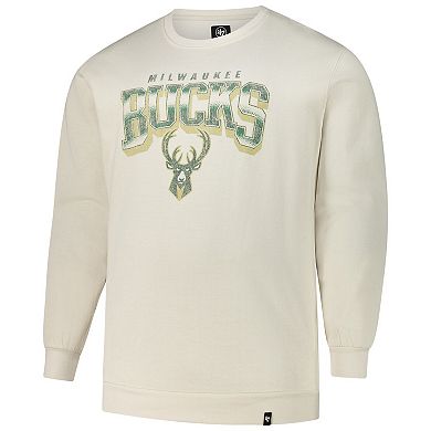 Men's '47 Cream Milwaukee Bucks Big & Tall Spotlight Headline Pullover Sweatshirt