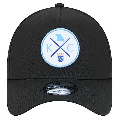 Men's New Era Black Kansas City Royals 9FORTY A-Frame Adjustable Hat