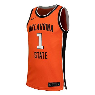 Men's Nike #1 Orange Oklahoma State Cowboys Replica Basketball Jersey