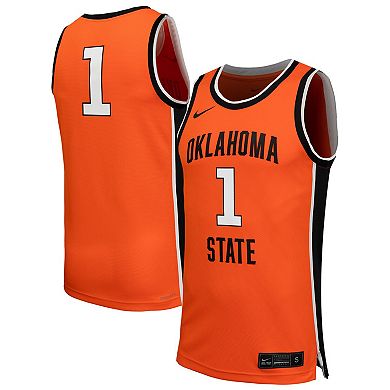 Men's Nike #1 Orange Oklahoma State Cowboys Replica Basketball Jersey