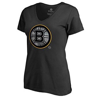 Women's Black Boston Bruins Core Smoke V-Neck T-Shirt