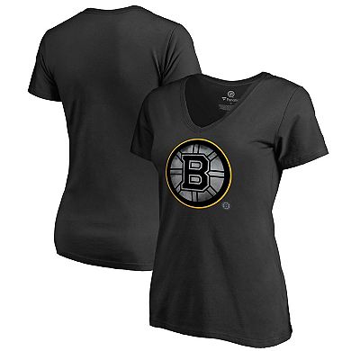 Women's Black Boston Bruins Core Smoke V-Neck T-Shirt