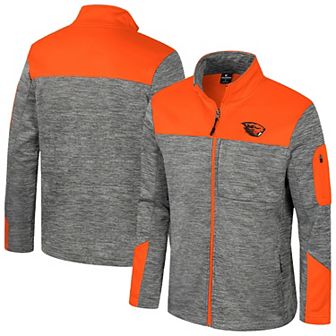 Men's Colosseum Gray/Orange Oregon State Beavers Guard Full-Zip Jacket