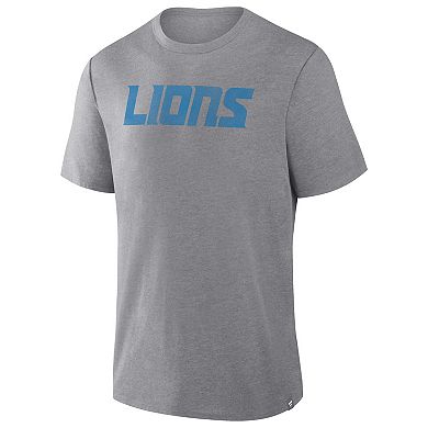Men's Fanatics Heather Gray Detroit Lions Tri-Blend T-Shirt