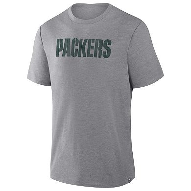 Men's Fanatics Heather Gray Green Bay Packers Tri-Blend T-Shirt
