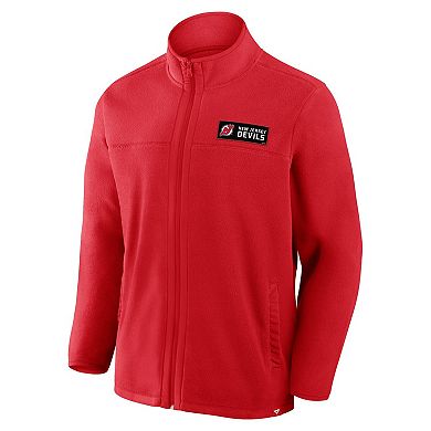 Men's Fanatics Red New Jersey Devils Home Ice Fleece Full-Zip Jacket