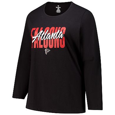 Women's Fanatics Black Atlanta Falcons Long Sleeve Scoop Neck T-Shirt