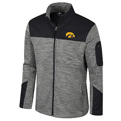 Men's Colosseum Gray/Black Iowa Hawkeyes Guard Full-Zip Jacket