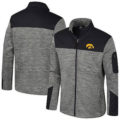 Men's Colosseum Gray/Black Iowa Hawkeyes Guard Full-Zip Jacket