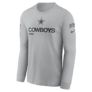 Men's Nike Gray Dallas Cowboys 2024 Salute To Service Long Sleeve T-Shirt