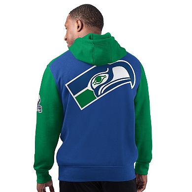Men's Starter Royal Seattle Seahawks Extreme Vintage Logo Pullover Hoodie