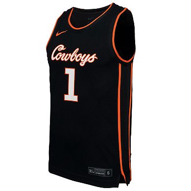 Men's Nike #1 Black Oklahoma State Cowboys Replica Basketball Jersey