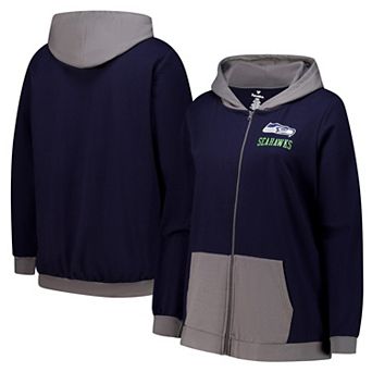 Women's Fanatics College Navy Seattle Seahawks Hit It Full-Zip Hoodie