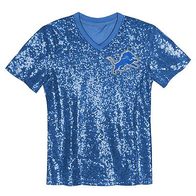 detroit lions sequin dress Women's Gameday Couture White/Gray Detroit Lions Bling It Full Sequin  Jersey Dress