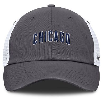 Men's Nike Gray Chicago Cubs Wordmark Club Adjustable Trucker Hat