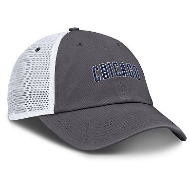 Men's Nike Gray Chicago Cubs Wordmark Club Adjustable Trucker Hat