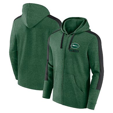 Men's Fanatics Heather Green New York Jets Gains Full-Zip Hoodie