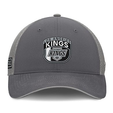 Men's Fanatics Gray Los Angeles Kings Authentic Pro Home Ice Trucker Adjustable Hat