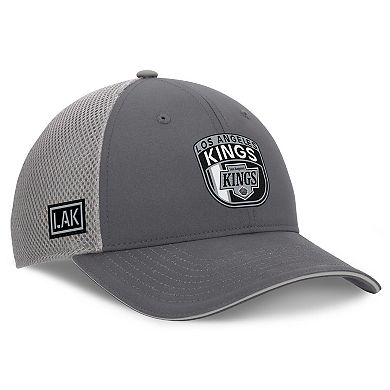 Men's Fanatics Gray Los Angeles Kings Authentic Pro Home Ice Trucker Adjustable Hat