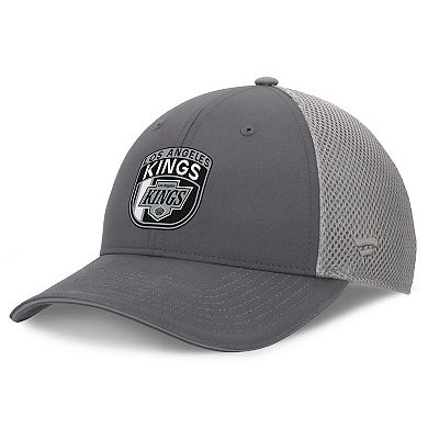 Men's Fanatics Gray Los Angeles Kings Authentic Pro Home Ice Trucker Adjustable Hat