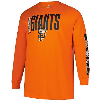 Men's Profile Orange San Francisco Giants Big & Tall Two-Hit Long Sleeve T-Shirt