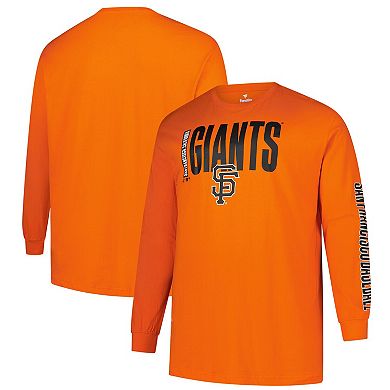 Men's Profile Orange San Francisco Giants Big & Tall Two-Hit Long Sleeve T-Shirt