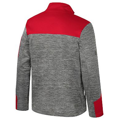 Men's Colosseum Gray/Scarlet Nebraska Huskers Guard Full-Zip Jacket