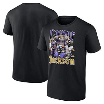 Men's Fanatics Lamar Jackson Black Baltimore Ravens Notorious Player Graphic T-Shirt