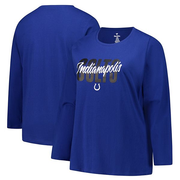 Women s Fanatics Royal Indianapolis Colts Long Sleeve Scoop Neck T Shirt