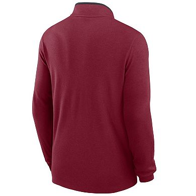 Men's Nike Crimson Washington State Cougars Coaches Courtside Basketball Victory Performance Quarter-Zip Top
