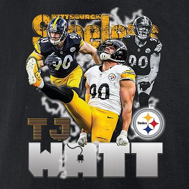 Men's Fanatics T.J. Watt Black Pittsburgh Steelers Notorious Player Graphic T-Shirt