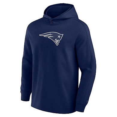 Men's Fanatics Navy New England Patriots Elements Blaze Tri-Blend Long Sleeve Hoodie T-Shirt