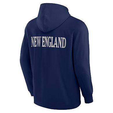 Men's Fanatics Navy New England Patriots Elements Blaze Tri-Blend Long Sleeve Hoodie T-Shirt