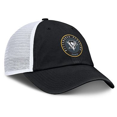 Men's Fanatics Black/White Pittsburgh Penguins Averie Trucker Adjustable Hat