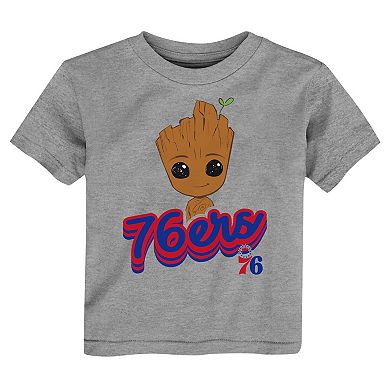 Toddler Heather Gray Philadelphia 76ers Two-Piece Guardians Of The Galaxy T-Shirt Set