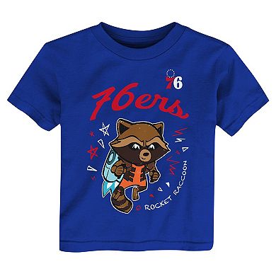 Toddler Heather Gray Philadelphia 76ers Two-Piece Guardians Of The Galaxy T-Shirt Set
