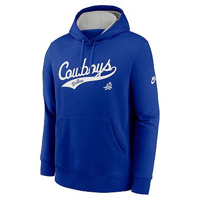 Men's Nike Royal Dallas Cowboys Rewind Tailsweep Club Pullover Hoodie