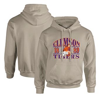 Men's Tan Clemson Tigers Upper Arch Letters Pullover Hoodie