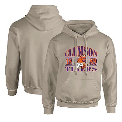 Men's Tan Clemson Tigers Upper Arch Letters Pullover Hoodie
