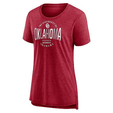 Women's Fanatics Crimson Oklahoma Sooners True Classics Break It Down Tri-Blend T-Shirt
